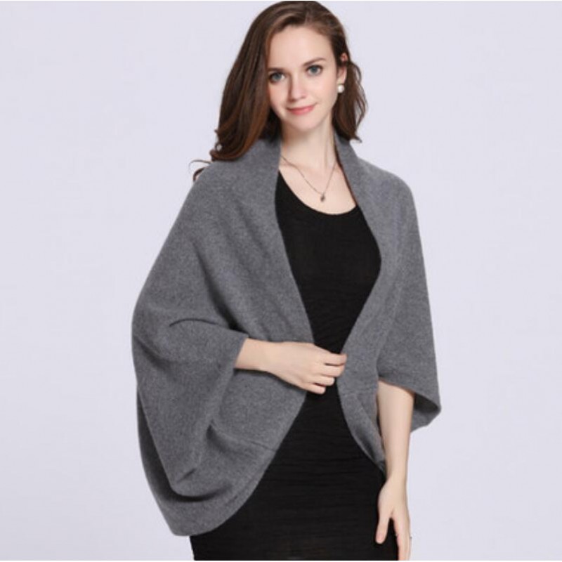 100%Cashmere Scarf Women Shawl Solid Color Warm Winter Scarfs Brown